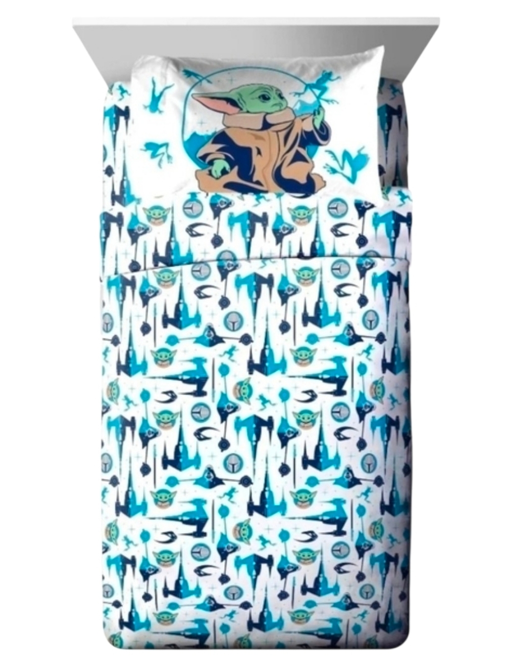 Star Wars Mandalorian Grogu 4 Piece Microfiber Full Sheet Set Bedding Set - New